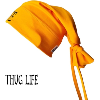 Street Knowledge Бийни шапка в жълто с бродерия Thug life Beanie Street KnowledgeSK-0065 - Жълт, размер L/XL
