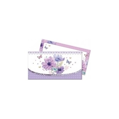 Argus Obálka darček. na Voucher s kartičkou 22x11,5cm, fial.kvety