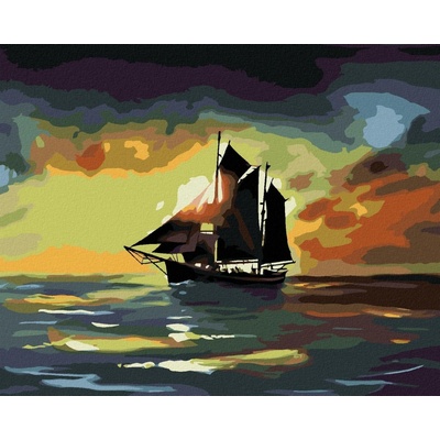 Zuty Malování Podle Čísel Plachetnice V Západu Slunce D. Rusty Rust 40 x 50 Cm Plátno Rám 8596530183617