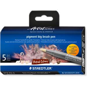 STAEDTLER Флумастри Staedtler Pigment Big Brush, 5 цв, 373 C5-2 (35080-А-373 C5-2)