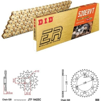 D.I.D Řetězová sada Suzuki RM-Z 250 21-26