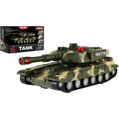 Teddies Tank plast 20cm na setrvačník na baterie se světlem se zvukem v krabici 24x16x11cm – Zboží Dáma