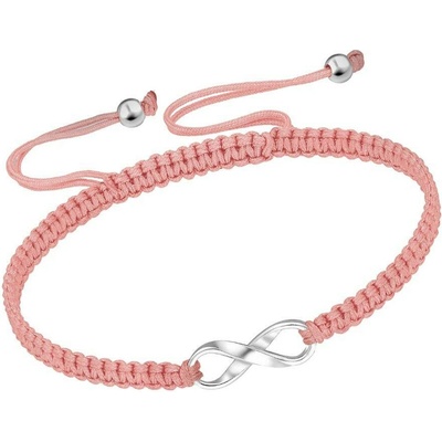 Bangles.cz náramek Nekonečno & pletená nylonová šňůrka růžova 1715