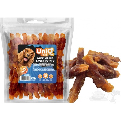 UNIQ Pets Batátové hranolky obalené kachním masem 500 g