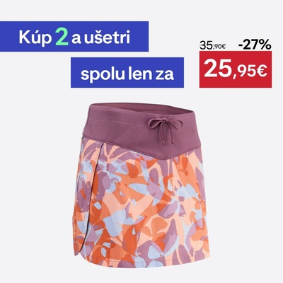 Quechua dámska turistická šortková sukňa NH500 oranžová
