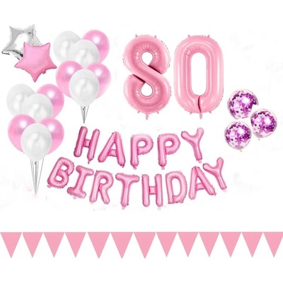 Balónkový set HB růžový číslo 80