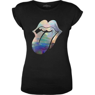 The Rolling Stones Foil Tongue Black M Дамски Риза (RSBLKTS02LB02)