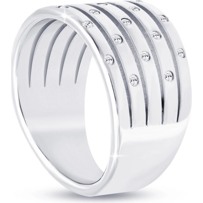 Biju Dámský z chirurgické oceli zdobený průřezy a zirkony 4000309