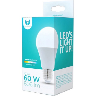 FOREVER LED Žárovka E27 10W 6000K 806lm CLA60 WZ520