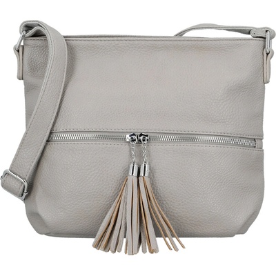 Trendy dámská koženková crossbody kabelka Vaka šedá