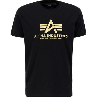 Alpha Industries Basic Big Logo Carbon T černo/zlaté