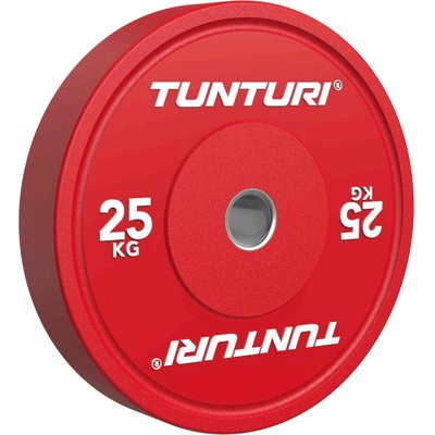 TUNTURI Bumper Plate Platinum 25 kg Červený pogumovaný 50 mm