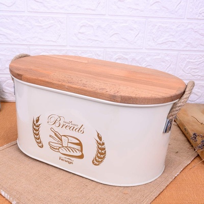 Кутия за хляб с дървен капак Feronya (0116110)