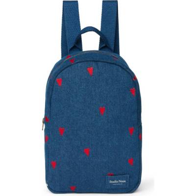 Studio Noos Dětský batůžek Denim Mini Dark Blue Red Hearts