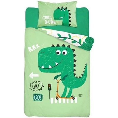 Detexpol povlečení Dino green 100 x 135 , 40 x 60 cm – Zbozi.Blesk.cz