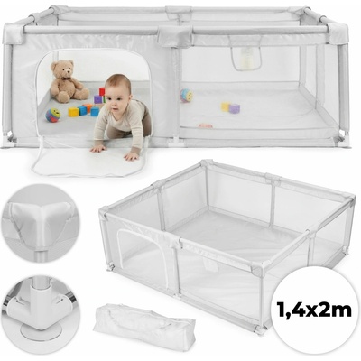 EcoToys Detská ohrádka 140 x 200 cm sivá + taška