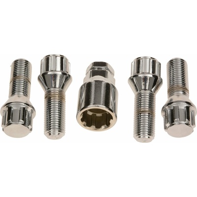 ACI Bezpečnostné skrutky na kolesá, závit M14 × 1.5, kužeľové sedlo, dĺžka závitu 29 mm (sada 4 ks)