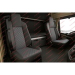  Комплект 1+1 тапицерия от еко кожа за man tgx euro 6 2021+ - сиво-черно
