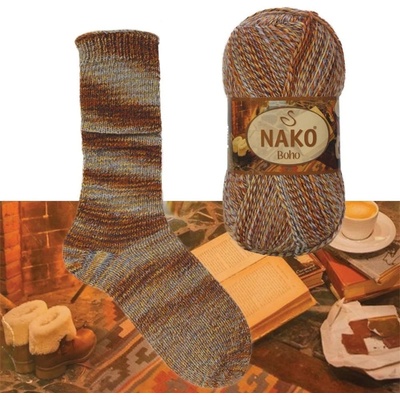 Nako Pletací příze Nako Boho 87722 - hnědá