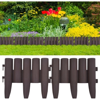 Image 1 of vidaXL Ниски огради за лехи, 36 бр, кафяви, 10 м, полипропилен (48620)