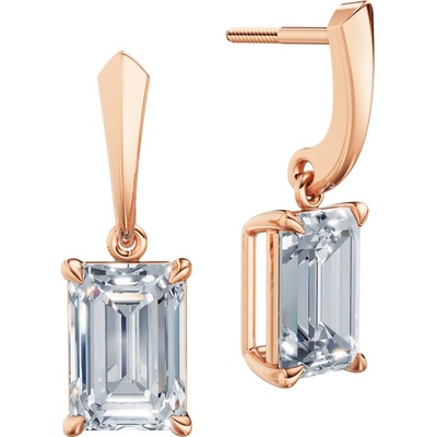 DF dámske náušnice 6431, růžové zlato s laboratorními diamanty o celkové váze 6.00 ct VS1/F