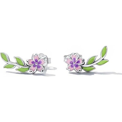 P&J Jewellery stříbrné náušnice jarní květ s lístky SE50