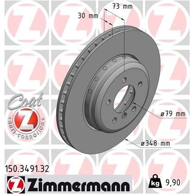 Brzdový kotúč (cena za 1ks) ZIMMERMANN 150.3491.32