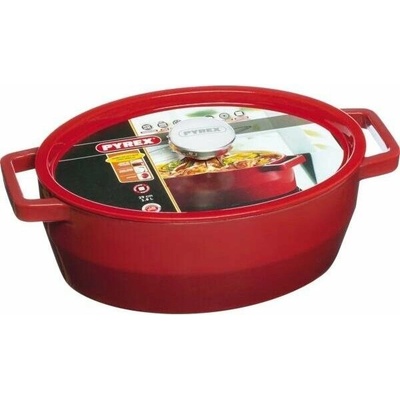 Pyrex Slow Cook Kastrol s pokličkou oválný 4 l červený 222213076