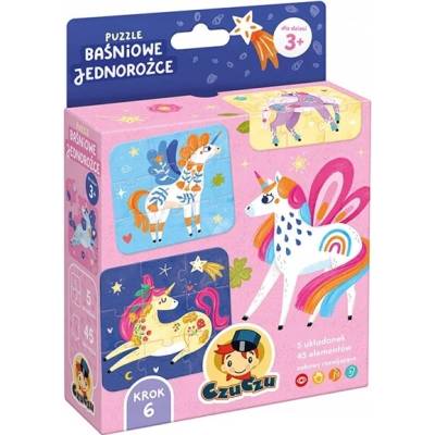 CzuCzu Pohádkoví jednorožci pro děti 3+ 5 skládaček 45 dílků