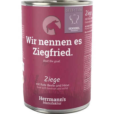 Herrmanns 12х400г Selection Sensitive Herrmann's, консервирана храна за кучета - козе месо с био червено цвекло и просо