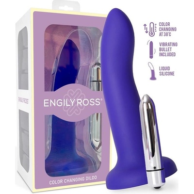 Engily Ross Dildox Vibrating Color Changing Liquid Silicone Dildo S 14 cm Purple