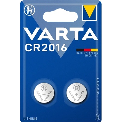 VARTA 6016101402 CR2016 литиева клетка с бутон 2бр/блистер (6016101402)