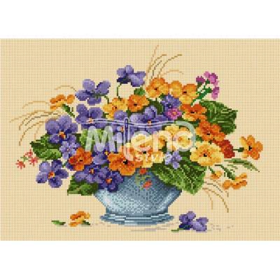 Milena Style Пролетен букет - гоблен със схема конци dmc 1: 1