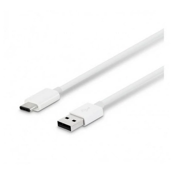 Кабел USB Type A - USB Type C 1м, 2A, силиконов, Бял
