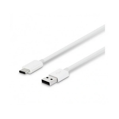 Кабел USB Type A - USB Type C 1м, 2A, силиконов, Бял