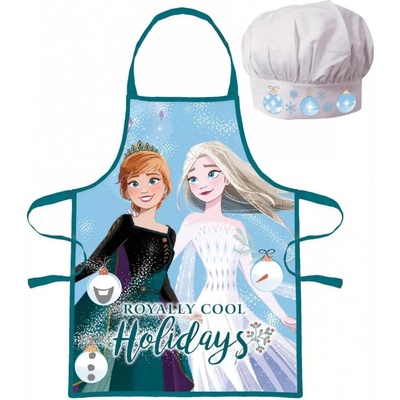 Euroswan Vianočná zástera s kuchárskou čiapkou Ledové kráľovstvo Frozen 2 diely