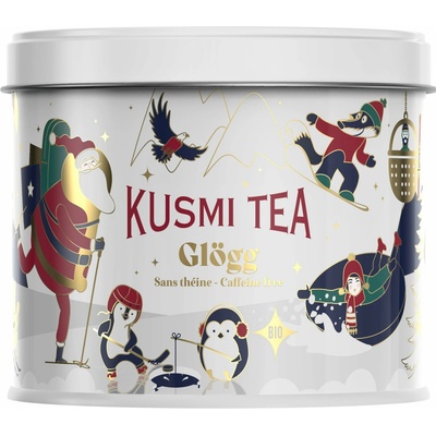 Kusmi Tea Sypaný ovocný čaj Glögg Bio darčekový set kovová dóza 125 g