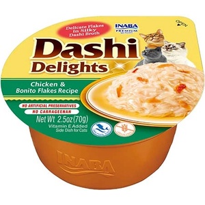 Inaba Foods DASHI допълнителна храна за котки - бульон с аромат на миди и пилешко месо, 70 г