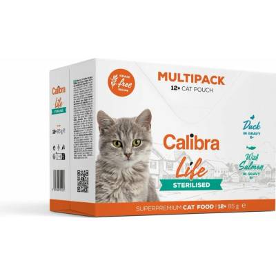 Calibra Life Sterilised Adult Duck Salmon gravy 12 x 85 g