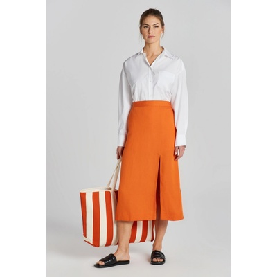 Gant Rel Midi Linen Blend Skirt oranžová