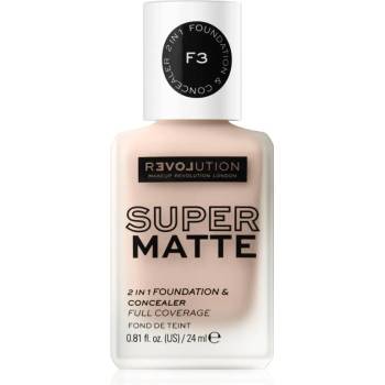 Revolution Relove Super Matte Foundation дълготраен матиращ фон дьо тен цвят F3 24ml