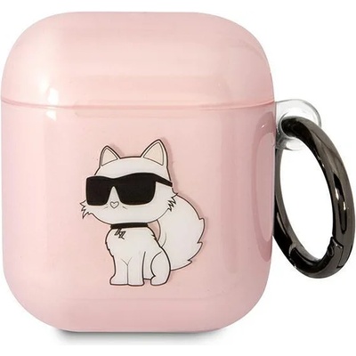 Karl Lagerfeld Кейс Karl Lagerfeld KLA2HNCHTCP за AirPods 1/2, розов / розов, Ikonik Choupette (KF001571-0)