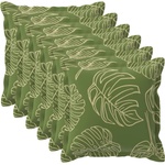 vidaXL Калъфка за възглавница 6 бр. HOUTEN Дизайн с листа 55 x 55 см (920506)
