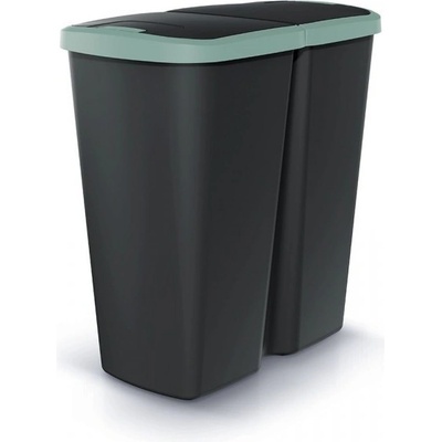 Rauman Odpadkový kôš DUO čierny, 45 l zelená / čierna