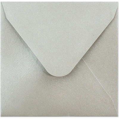 Perleťové obálky - 100 x 100 mm - Stříbrná