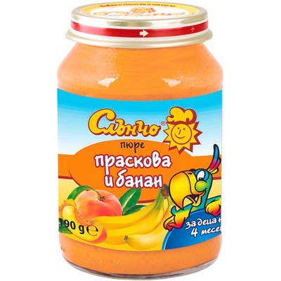 Слънчо пюре от праскова с банан - 190 г