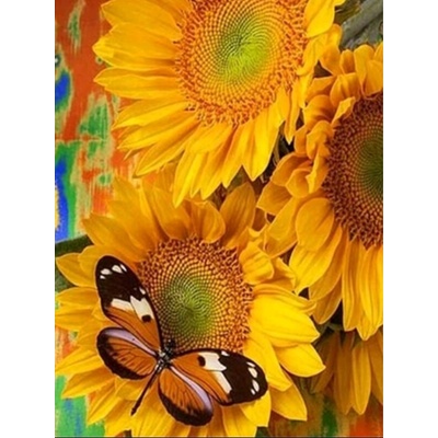 Слънчогледи и пеперуда 24/34 см