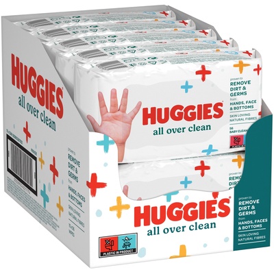 Huggies Бебешки мокри кърпички Huggies - All Over Clean, 10 x 56 броя (5029054221174)