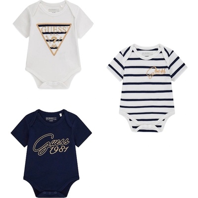 Guess Комплект бодита с къс ръкав Guess - Щампи с райета, многоцветни, 0-3 м (20261-H6RW05-KA6W1-FB58-0-3M)