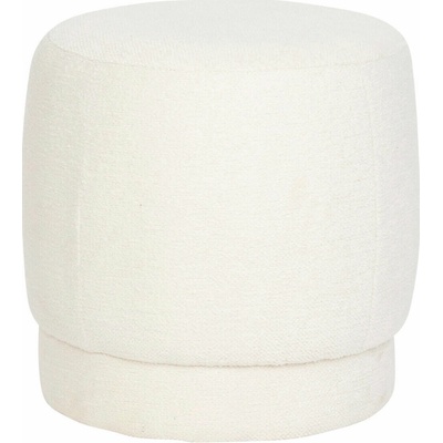Atmosphera Čalouněný kulatý puf AMEA bouclé, průměr 39 cm, bílý